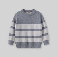 Boys Grey Stripes Pullover Winter Sweater Sweaters & Cardigans