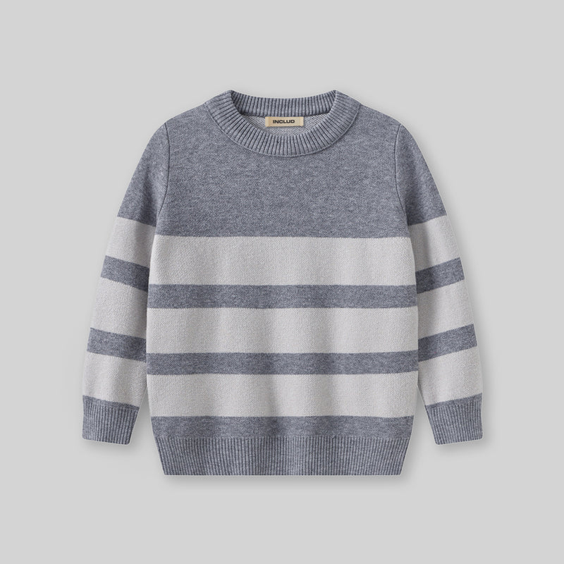 Boys Grey Stripes Pullover Winter Sweater Sweaters & Cardigans