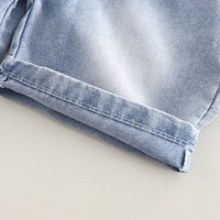 Boys Black Striped T-Shirt with Denim Dungaree Set Sets