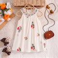 Girls Off White Floral Embroidered Sleeveless A-line Dress Casual Dresses Off White 2-3 Y