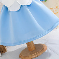 Girls Sky Blue Floral Applique Fit & Flare Party Dresses Party Dresses