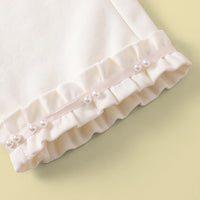 Girls Cream Embellished Sweatshirt & Pants Sets Sets