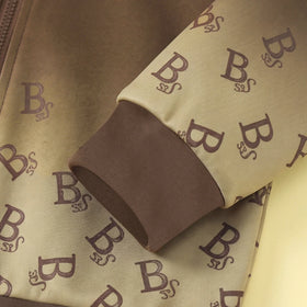 Boys Brown Typography Print Jacket With Pants Sets 2 pc. Sets