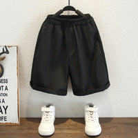 Boys White Solid Short Sleeves Shirt With Shorts Set Sets