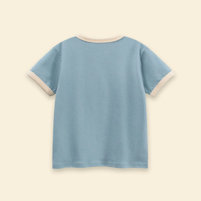 Boys Blue Puppy Print Short Sleeve T-Shirt Tshirts