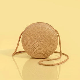 Girls Brown Floral Applique Round Sling Bag Sling Bags
