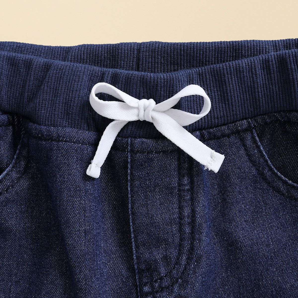 Boys Blue Rib Waist Denim Pants Jeans