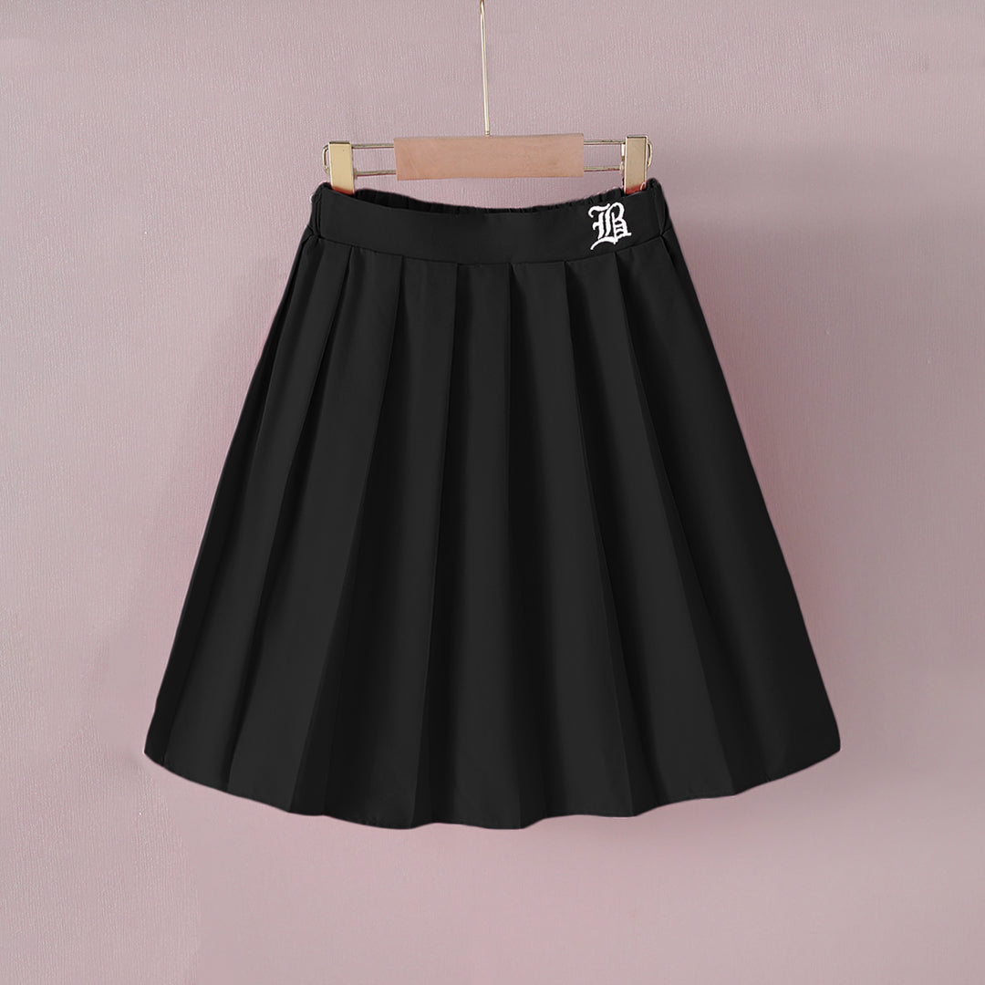 Girls Black Pleated Flared Skirt Skirts Black 8-9 Y