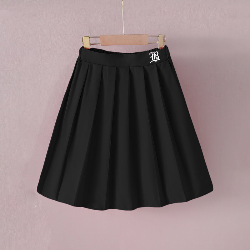 Girls Black Pleated Flared Skirt Skirts Black 8-9 Y