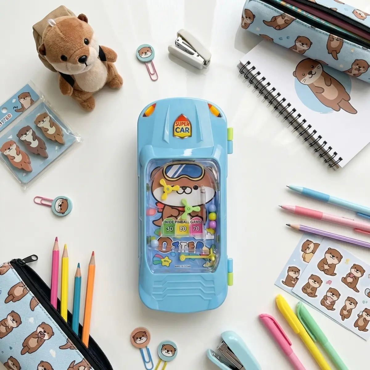 Sky Blue Otter Magic Car Lock Pencil Box Trending Accessories