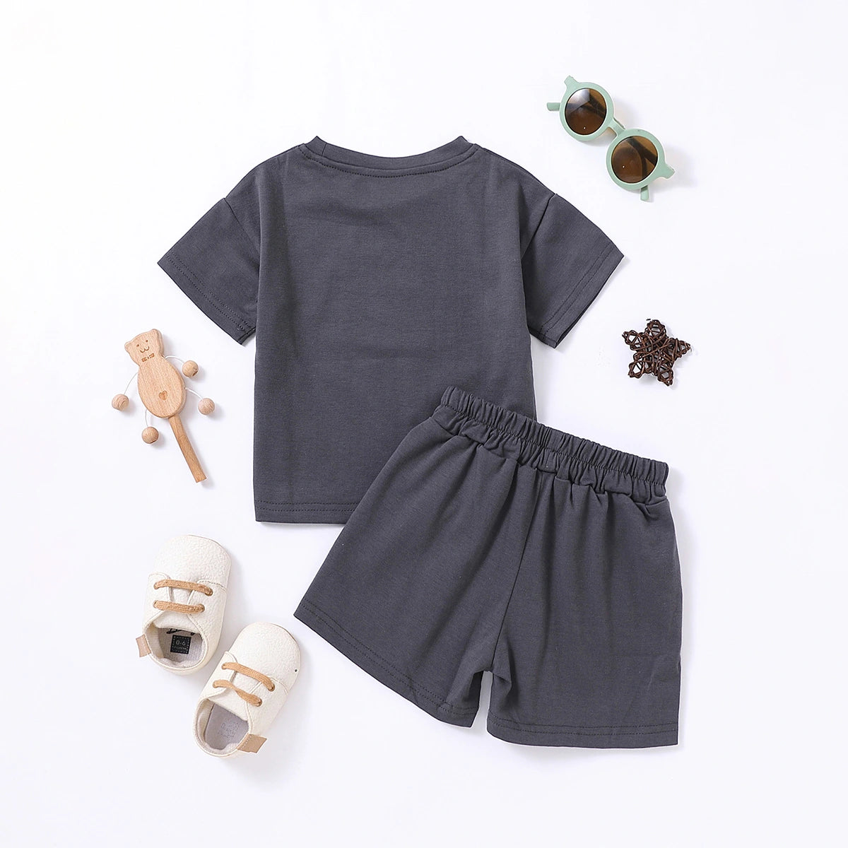 Boys Black Short Sleeves T-Shirt With Shorts Co-ord Sets Sets