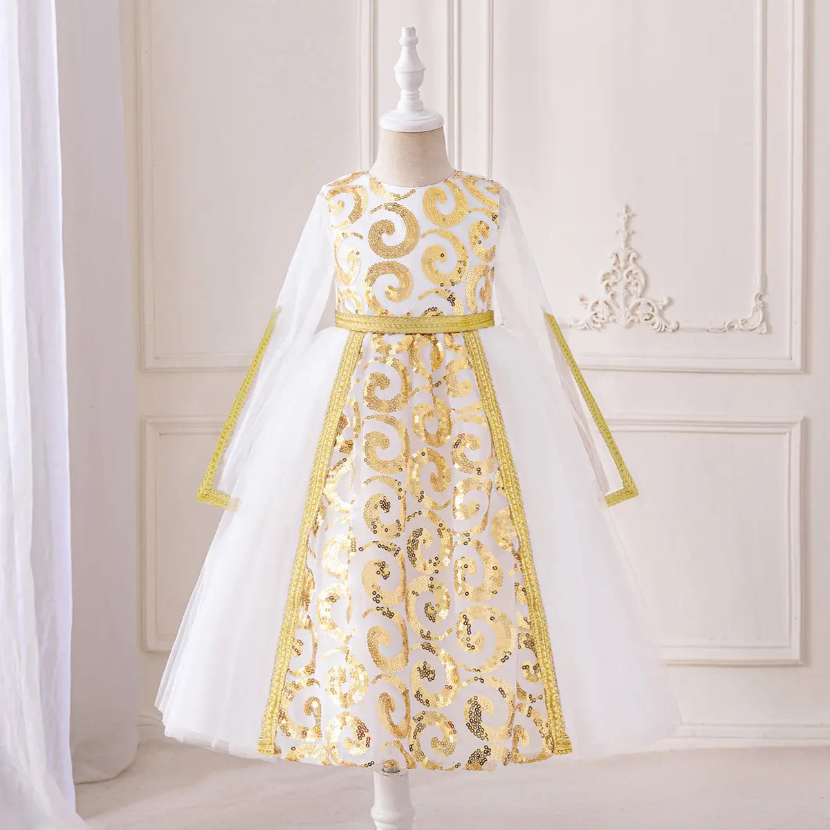Girls White Embroidered Tulle Overlay Fit & Flare Dress Casual Dresses White 3-4 Y