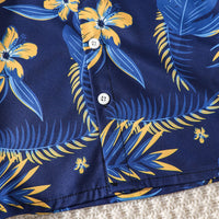 Boys Blue Tropical Print Short Sleeves Shirt With Shorts Set 2 pc. Sets
