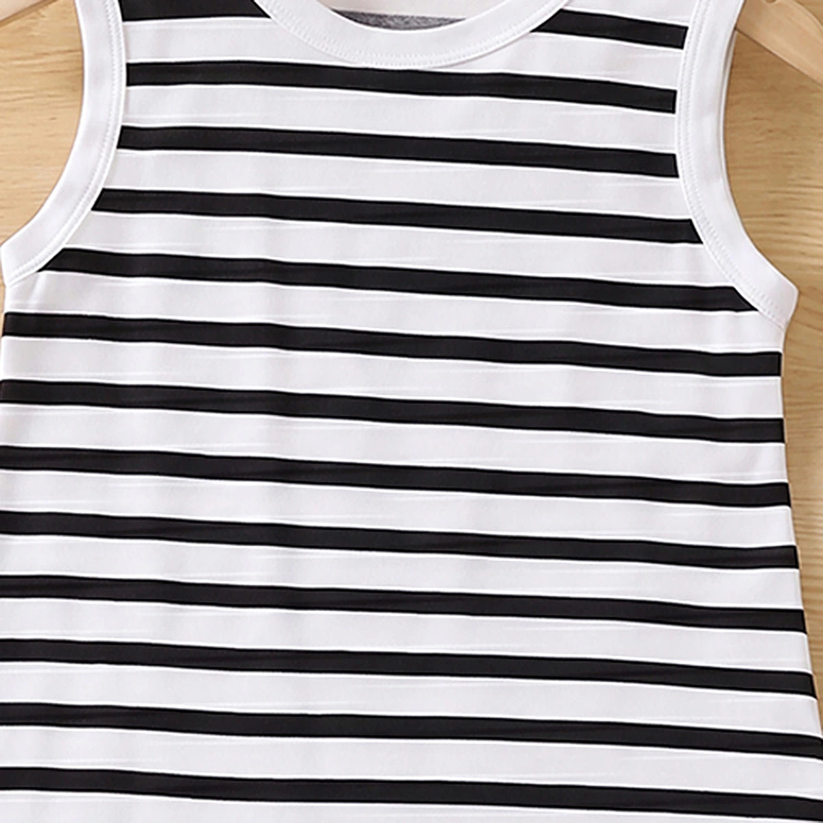 Girls Black Striped Sleeveless Midi Dress Casual Dresses