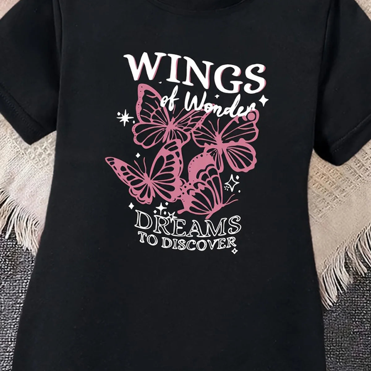 Girls Black Typographic Print Short sleeve T-Shirt Dress Casual Dresses