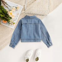Girls Blue Denim Long Sleeves Winter Jackets Coats & Jackets