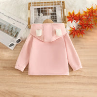 Girls Pink Polar Fleece Hooded Zipper Jacket Coats & Jackets