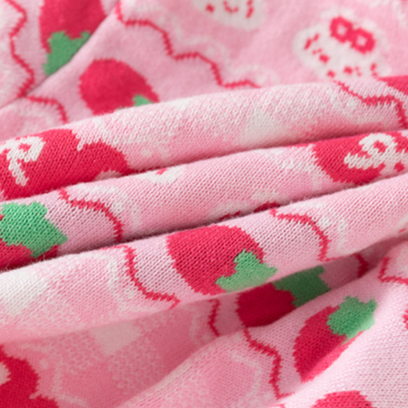 Girls Pink Self-Design Jacquard Regular Sweater Sweaters & Cardigans