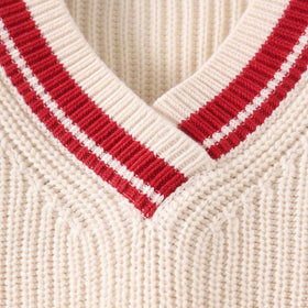 Boys Cream Striped Sleeveless Sweater Vest Sweaters & Cardigans