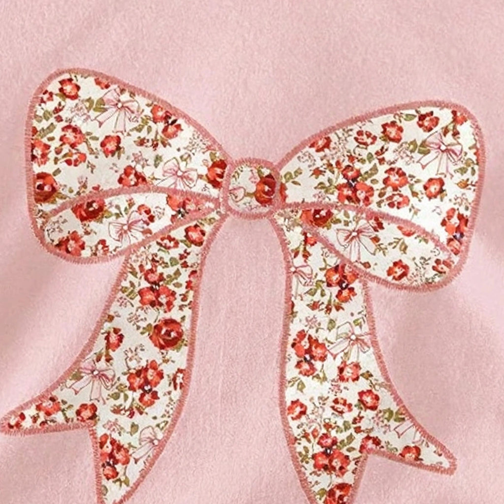 Girls Light Pink Floral Print Short Sleeve T-Shirt With Shorts Sets 2 pc. Sets