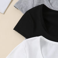Girls Short Sleeve Round Neck Top ( Pack Of 3) Value Packs