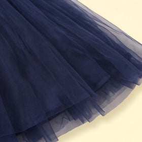 Girls Navy Blue Sequin Embellished Sleeveless Party Gown Party Dresses