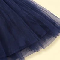 Girls Navy Blue Sequin Embellished Sleeveless Party Gown Party Dresses