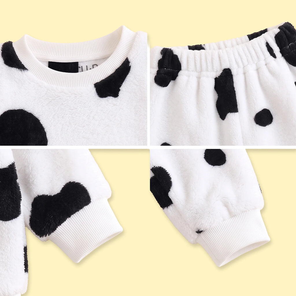 Boys White Animal Print Sweatshirt With Pants Sets 2 pc. Sets