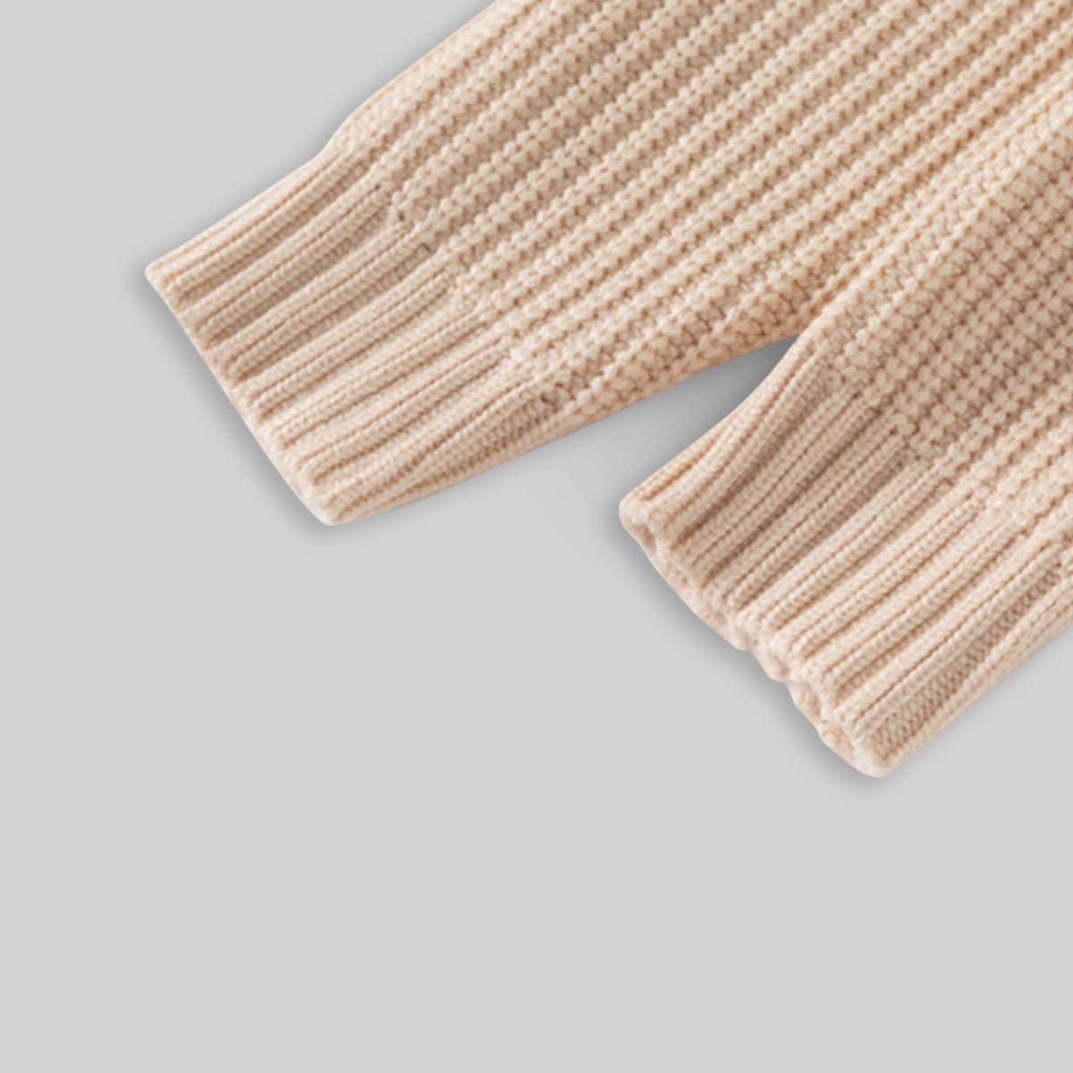 Girls Apricot Sweater With Self Design Stripe Patterns Sweaters & Cardigans
