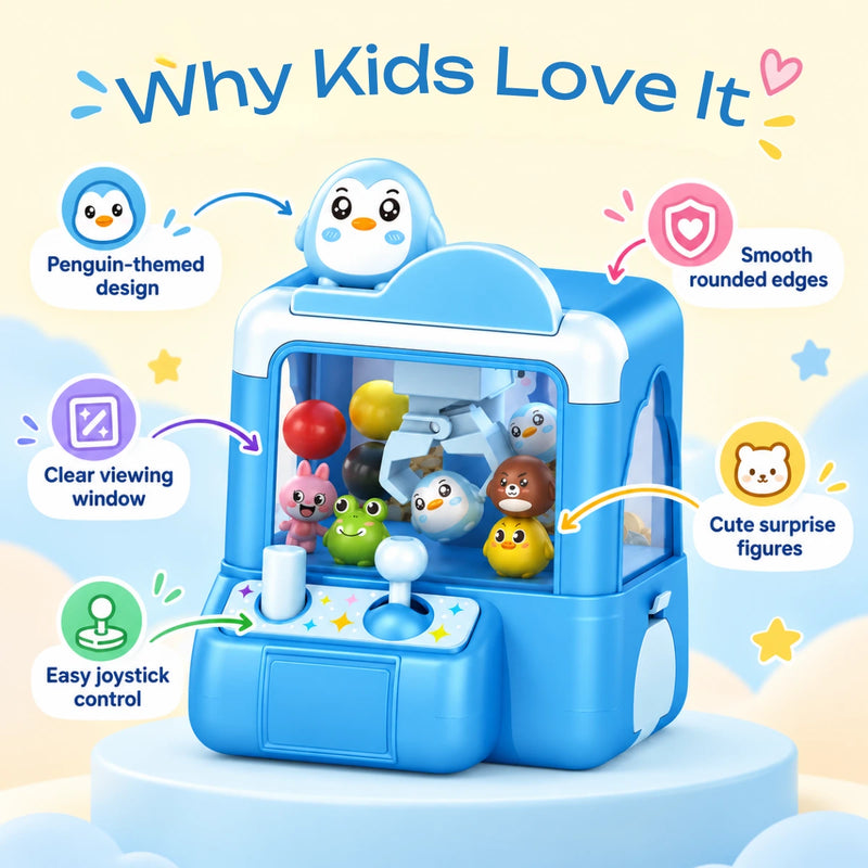 Blue Mini Ball Claw Machine Toy for Kids Trending Accessories