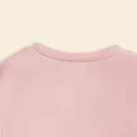 Girls Light Pink Typographic Printed Sweatshirt With Flared Pants Sets 2 pc. Sets
