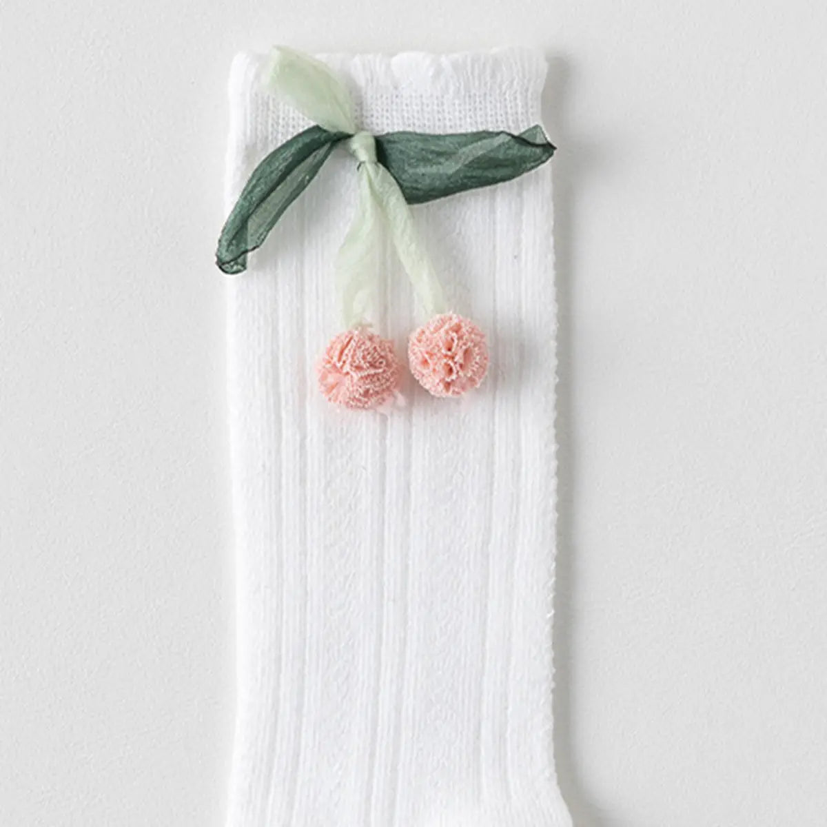 Pack of 5 Girls Multicolour Cherry Applique Calf Length Socks Socks