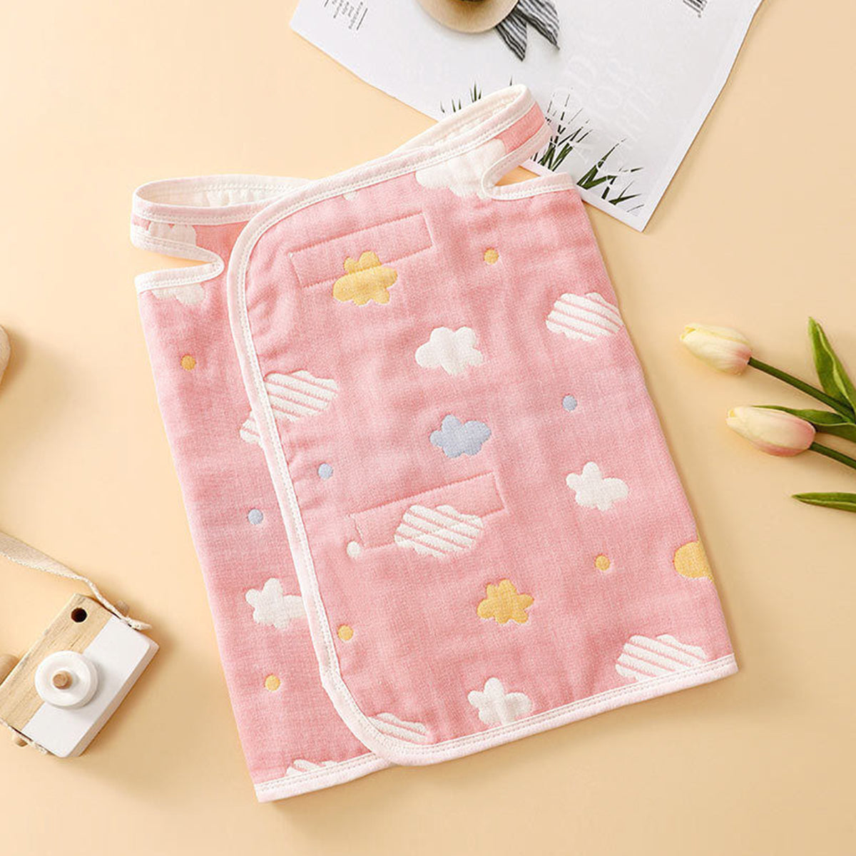 Baby Pink Cloud-Print Wearable Sleeping Vest Trending Accessories Pink Onesize
