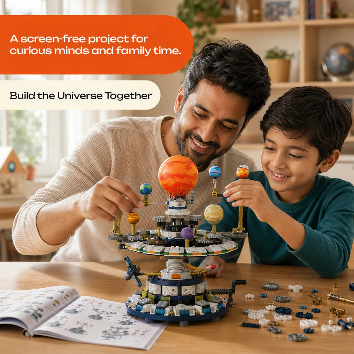 Solar System Building Blocks - Mechanical Orrery Model with Working Gears Trending Accessories
