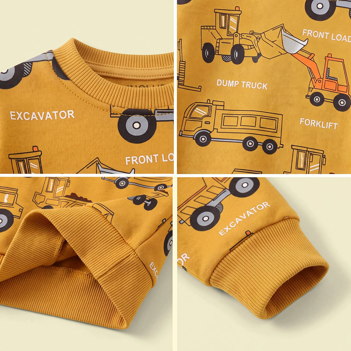 Boys Yellow Graphic Long Sleeve Sweatshirt Sweatshirts & Hoodies