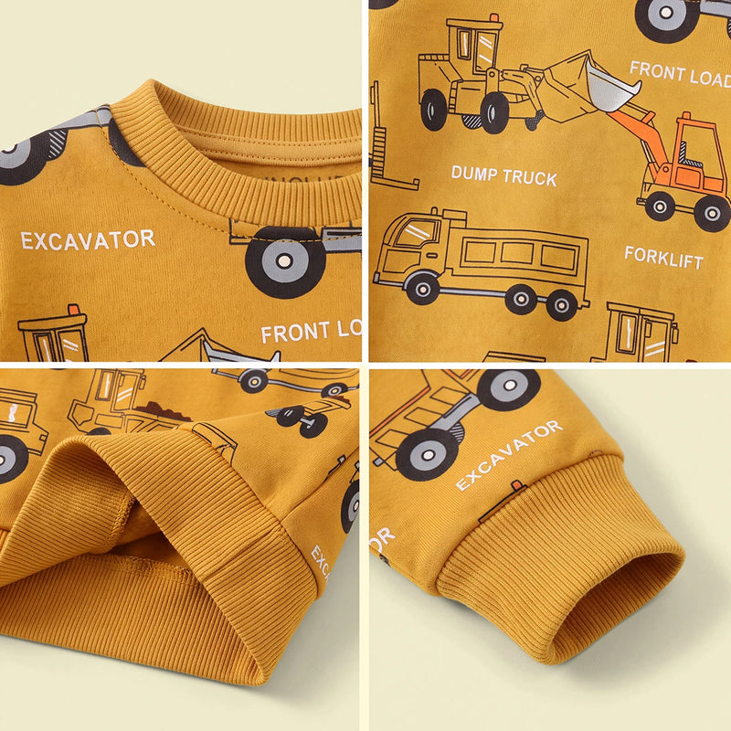 Boys Yellow Graphic Long Sleeve Sweatshirt Sweatshirts & Hoodies