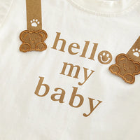 Boys Brown Typographic Printed Short Sleeve T-Shirt With Shorts Sets 2 pc. Sets