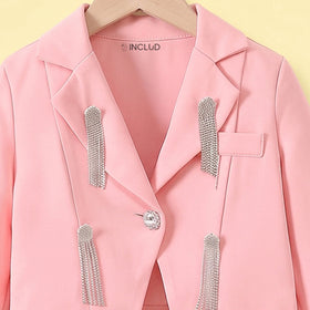 Girls Light Pink Long Sleeve Blazer & Skirt Sets 2 pc. Sets