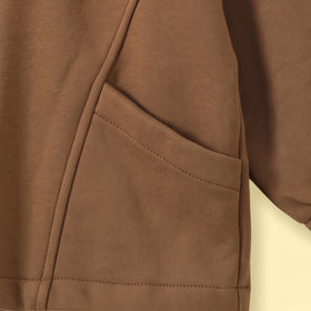 Boys Brown Half-Zipper Sweatshirt & Joggers Co-ord Sets Sets