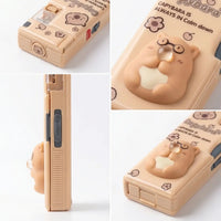 Capybara Theme Kids Stationery Box Plastic Magnetic Pencil Case Trending Accessories