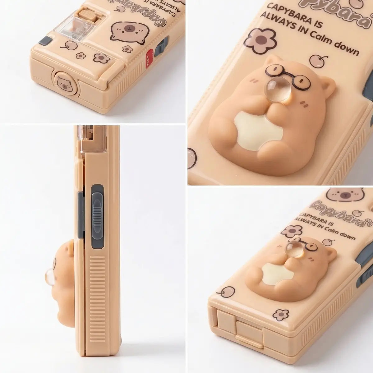 Capybara Theme Kids Stationery Box Plastic Magnetic Pencil Case Trending Accessories