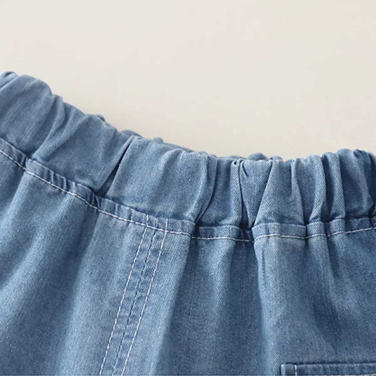 Boys Light Blue Denim Shirt & Cargo Shorts With Printed T-Shirt Sets Sets