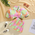 Girls Yellow Floral Short Sleeve Top With Pleated Skirts Sets 2 pc. Sets Yellow 0-1 Y