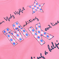 Girls Pink Graphic Printed Short Sleeve T-shirts With Elasticated Legging Sets Sets
