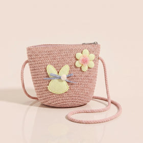 Girls Pink Bunny Applique Sling Bag Sling Bags