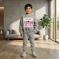 Boys Grey Nova-Beat Graphics Sweatshirt With Jogger Co-ord Sets Sets Grey 1-2 Y