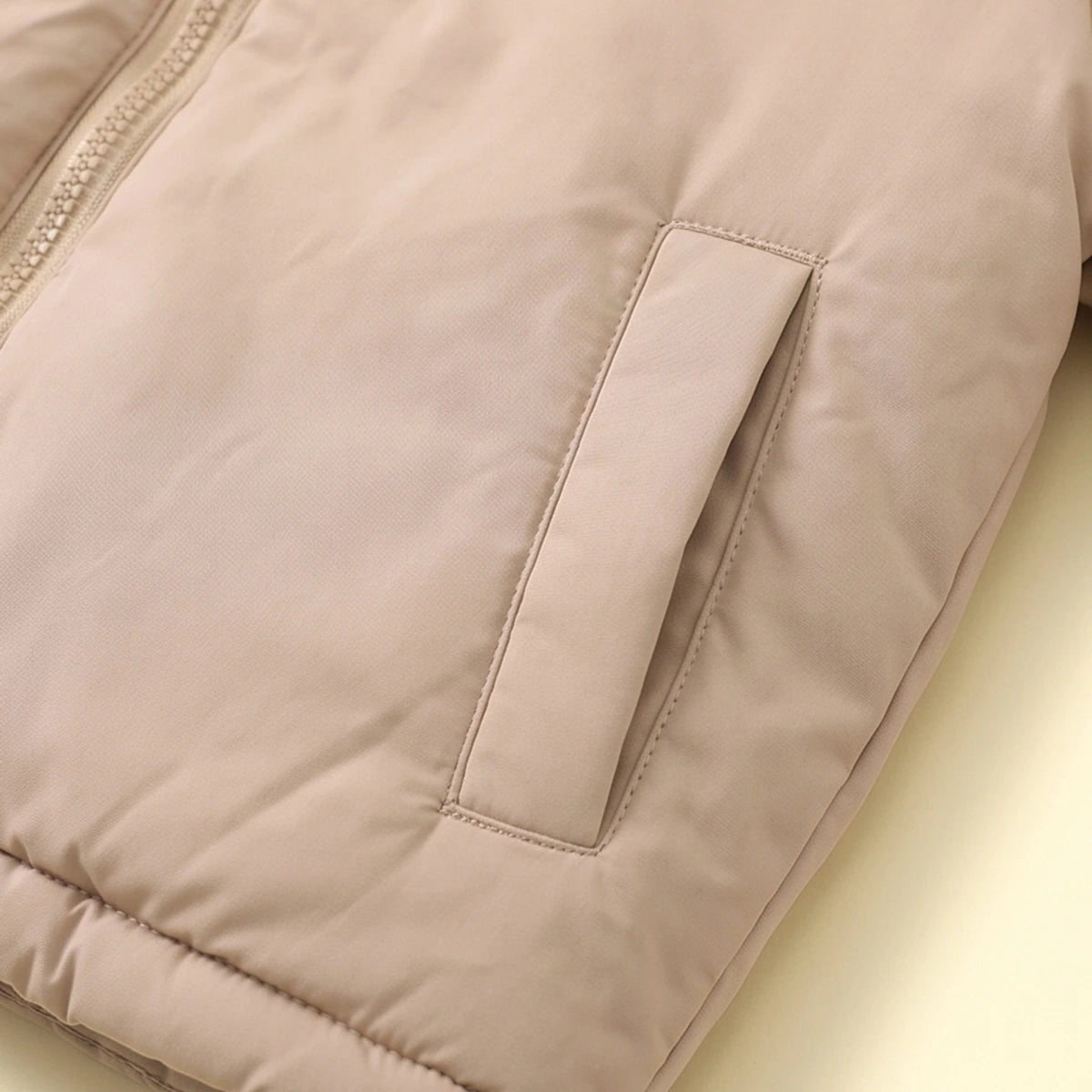Boys Beige Long Sleeve Hooded Zip-up Jacket Coats & Jackets