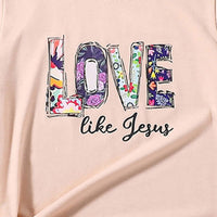 Girls Beige Printed Short Sleeves T-shirt Tshirts   