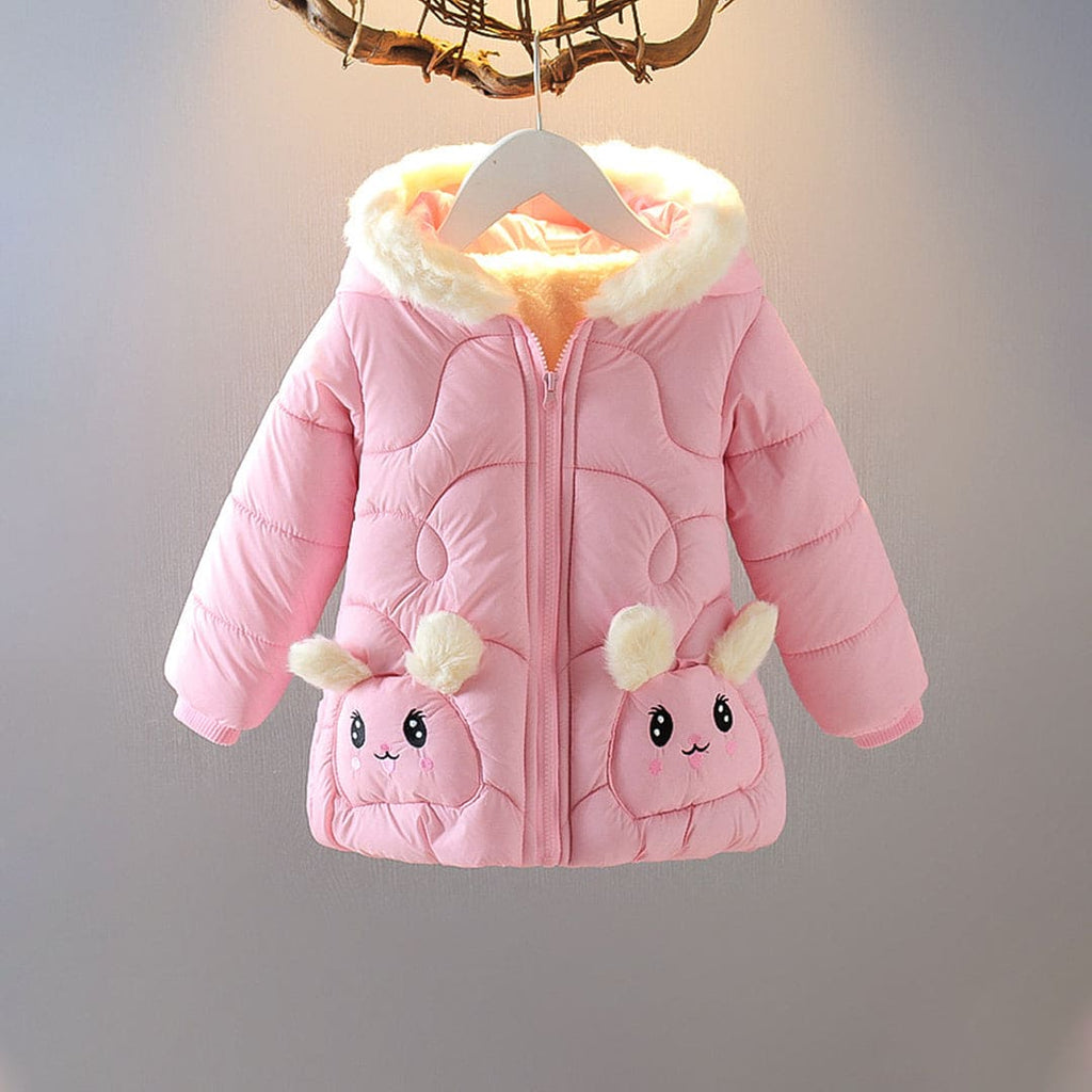 Girls Light Pink Winterwear Hooded Puffer Jacket Coats & Jackets Light Pink 1-2 Y