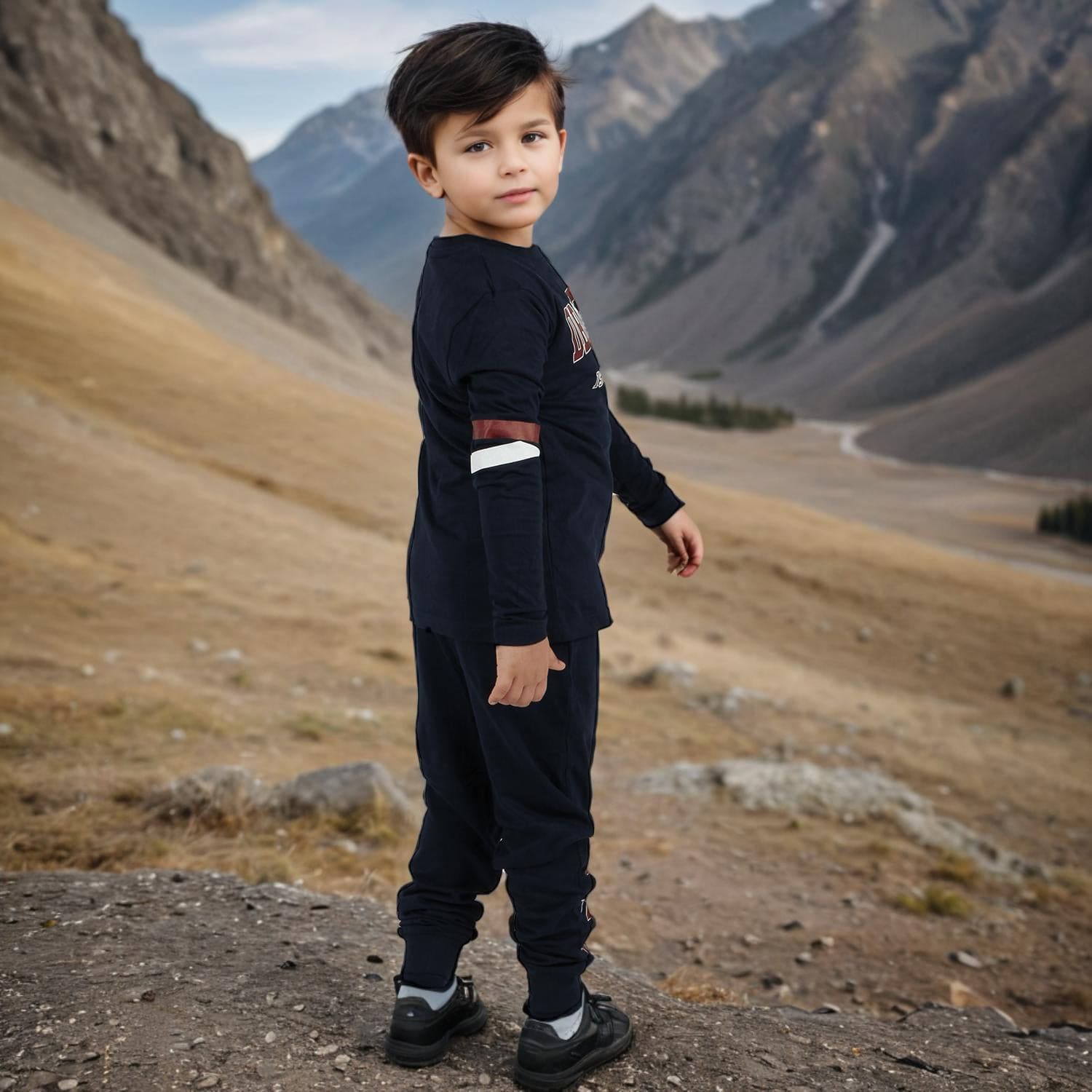 Boys Graphic Print Long Sleeves T-Shirt With Trouser Set Sets   